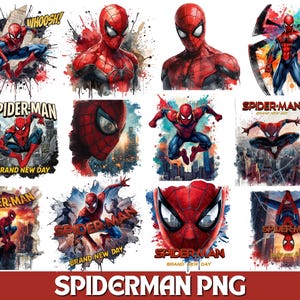 Spiderman PNG, akvarell Spiderman PNG, 100+ Spiderman PNG-paket, spindelsilhuett, helt ny superhjälte PNG, baby Spiderman-klippfiler