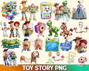Toy Story PNG, Toy Story 5 Watercolor PNG, Toy Story 5 Characters Bundle PNG, Woody Buzz Jessie Digital Clipart, You’ve Got a Friend in Me