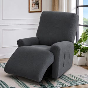 Striped Recliner Sofa Cover: Soft Stretch Fabric Furniture Protector