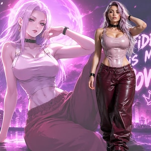 Anime Cosplay-kostym, Rosa Anime-outfit, Y2K Techwear-set, Anime Streetwear, Cyberpunk-kostym, Comic Con-outfit, Halloween-läderdräkt