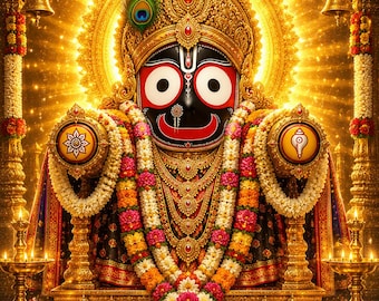 Heilige Wandmalereien von Lord Jagannatha – Jai Jagannath Puri Tempelgottheit (Digitaler Download)