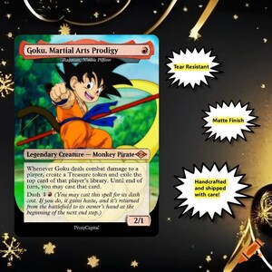 Mtg - Goku - Ragavan, Nimble Pilferer - Dragon Ball Anime - Custom Art Proxy - Commander Playtest Card - Matte Finish