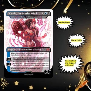 Mtg - Wanda The Scarlet Witch Marvel - Custom Art Proxy - Commander Playtest Card - Matte Finish