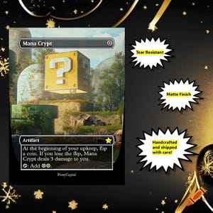 Mtg - Mana Crypt Mario - Custom Art Proxy - Commander Playtest Card Matte Finish