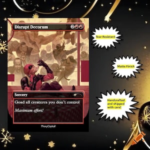 Mtg - Deadpool Disrupt Decorum Marvel - Custom Art Proxy - Commander Playtest Card - Matte Finish