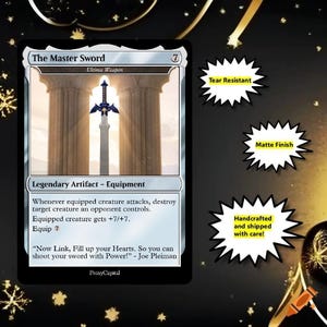 Mtg - The Master Sword Zelda - Ultima Weapon - Custom Art Proxy - Commander Playtest Card Matte Finish