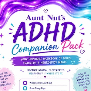 ADHD Companion Pack Printable – Brain Dump, Task Initiation Planner (Digital Download)