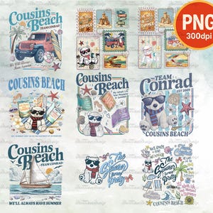 Cousins Beach Shirt TSITP Png, The Summer I Turned Pretty Png, We Will Always Have Summer Png, Team Conrad Belly Jeremiah Png Bundle