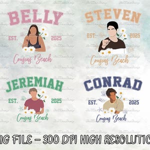 Cousins Beach Shirt TSITP Png, The Summer I Turned Pretty Png, We Will Always Have Summer Png, Team Conrad Belly Jeremiah Png Bundle