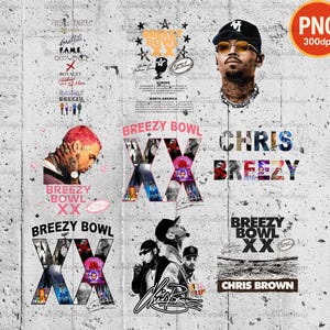 Chris Brown Breezy Bowl XX Tour 2025 T-Shirt Png Design, Bootleg Tee, Chris Brown PNG File Chris Brown 2025 Tour Png Breezy Bowl XX Tour Png