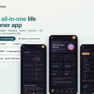 All-in-One Life Planner App | Budget, Tasks, Habits, Wedding (iPhone/Android)