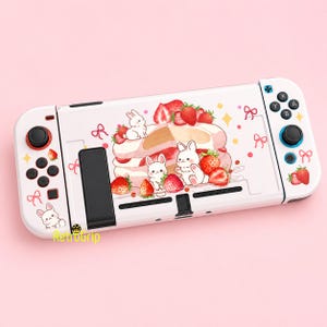 Soufflé Bunny TPU Case for Nintendo Switch, Switch OLED & Switch 2 | Full Coverage Protective Shell | Soft Anti-Slip Console Cover