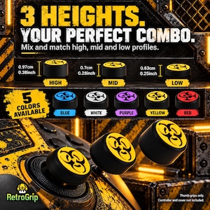 6x Piece Joystick Grip Caps | Non Slip Thumbstick Covers for PS5 PS4 Xbox Series XS Ns 2 Pro Controller