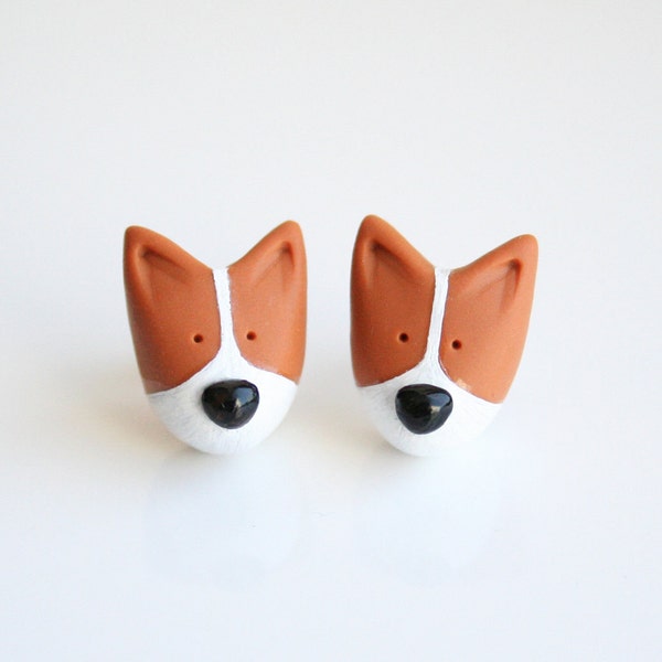 Mocha the Pembroke Welsh Corgi stud earring