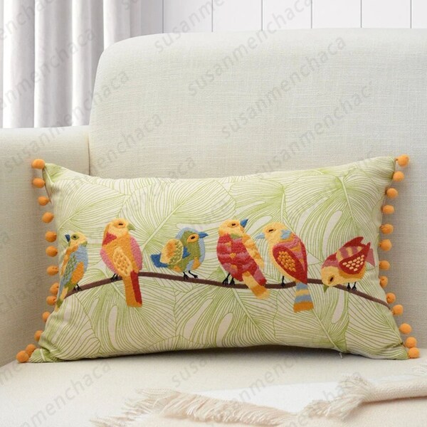 Bird Pillow Cover Etsy