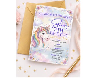 Magical Unicorn Birthday Celebration Template