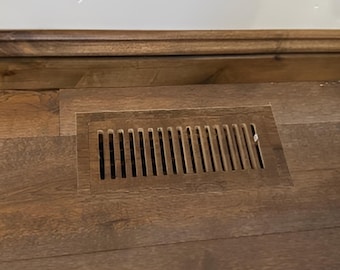 Rejilla de ventilación de suelo de madera maciza a medida / Rejilla de suelo empotrada / Cubierta de ventilación de suelo de madera / Fabricada con su propio suelo