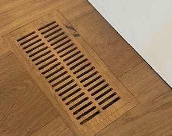 Rejilla de ventilación para suelo de madera de ingeniería a medida / Rejilla de ventilación empotrada / Cubierta de ventilación para suelo de madera / Fabricada con su propio suelo