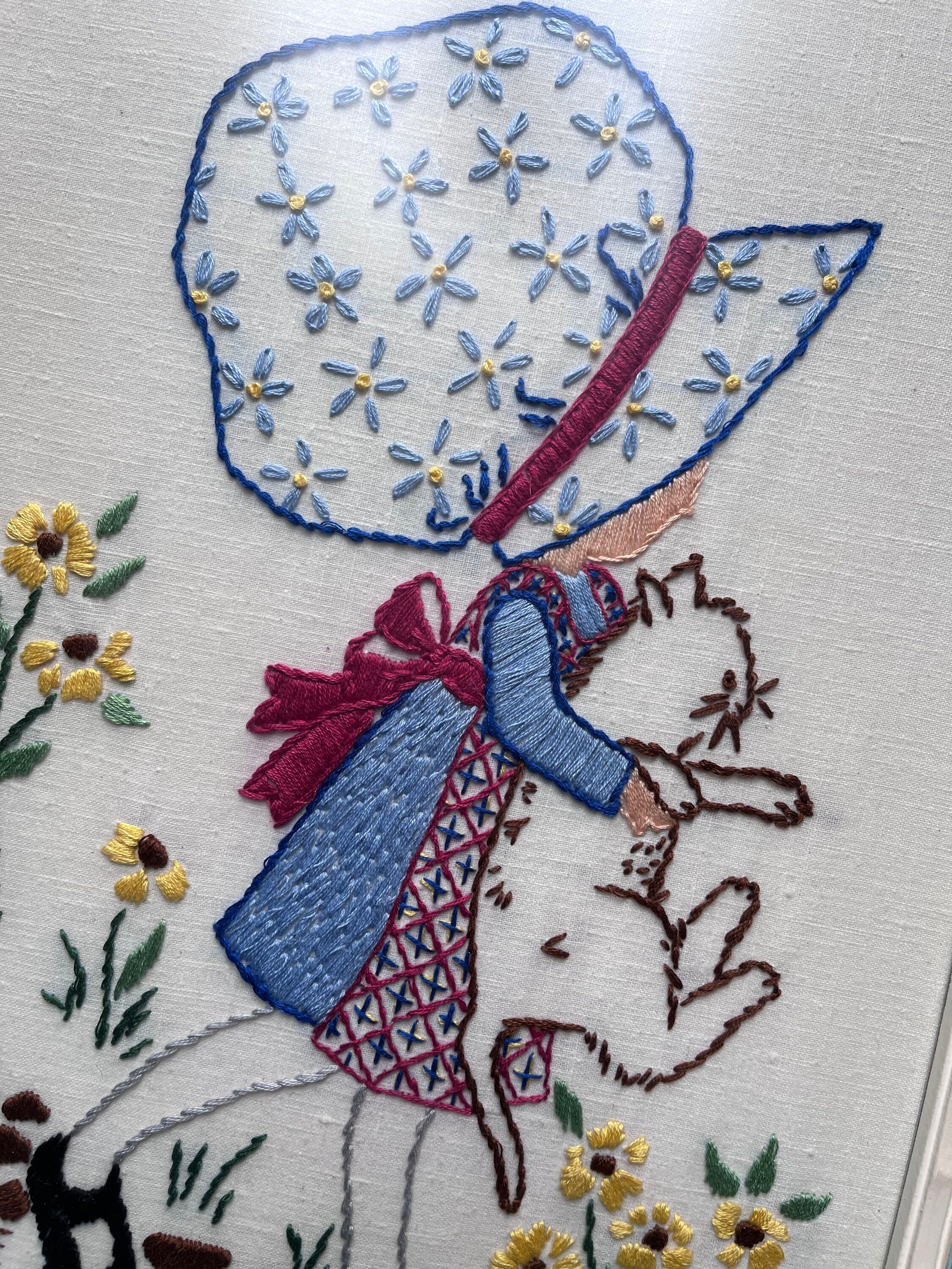 Vintage Holly Hobbie Needlepoint Picture Etsy