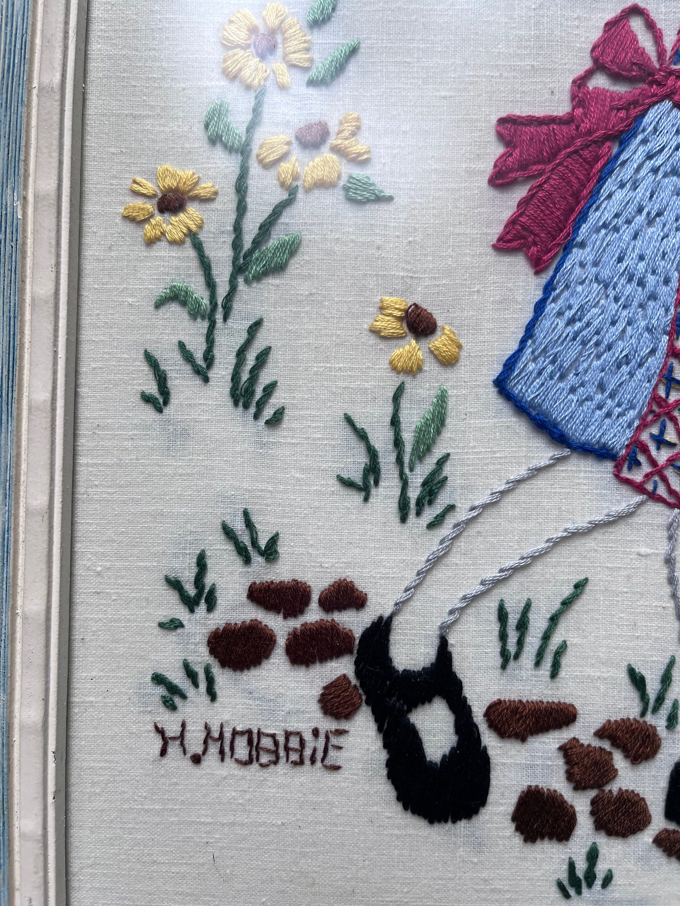 Vintage Holly Hobbie Needlepoint Picture Etsy