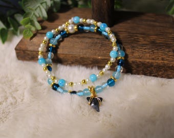 Ensemble de bracelets en dents de requin fossilisées : bijoux en perles, bracelet extensible