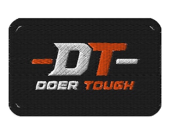 Toppa ricamata con logo Doer Tough Dt / Toppa termoadesiva o da cucire