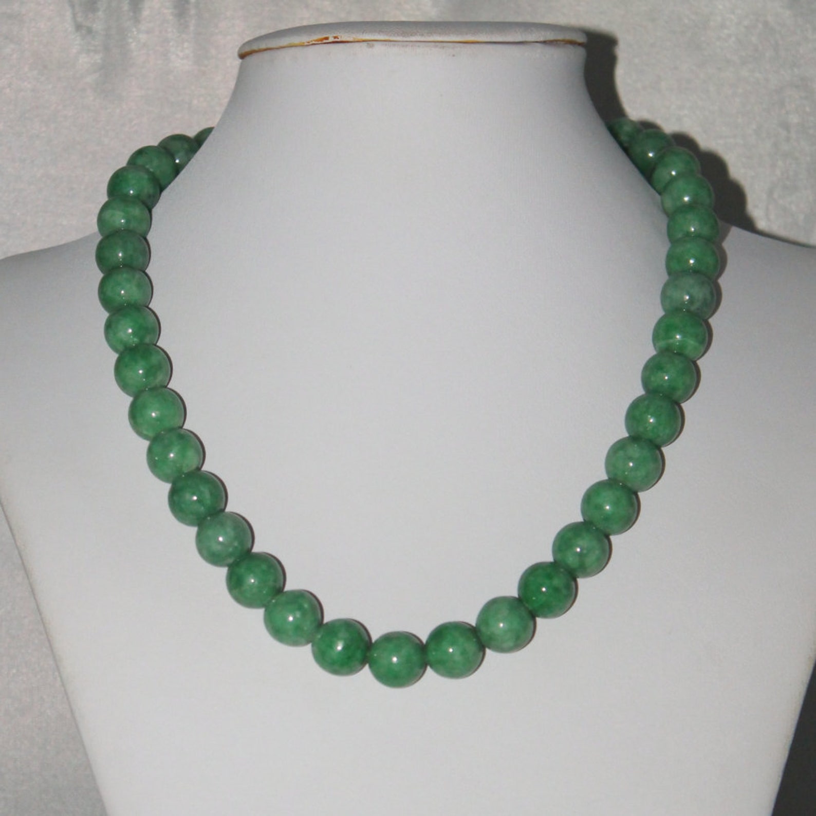 Siberian jade beaded necklace rare quality nephrite beads | Etsy