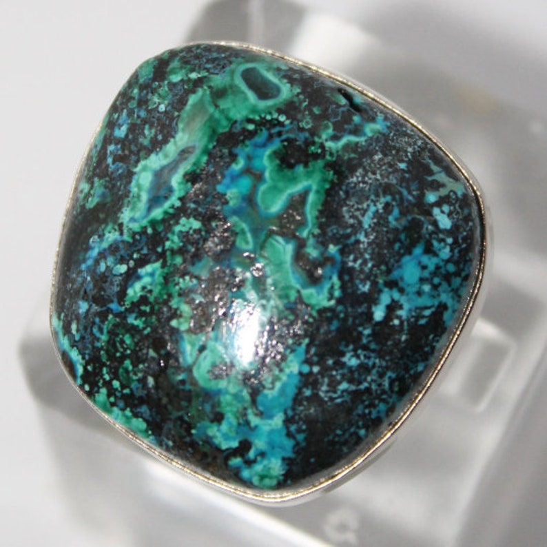 Chrysocolla malachite ring