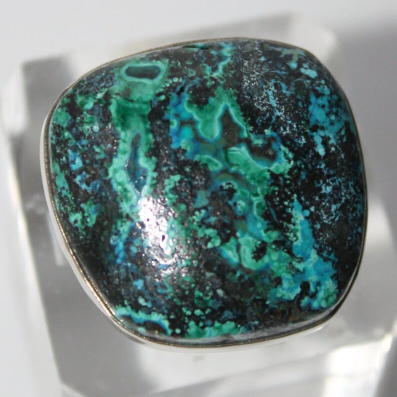 Chrysocolla malachite ring
