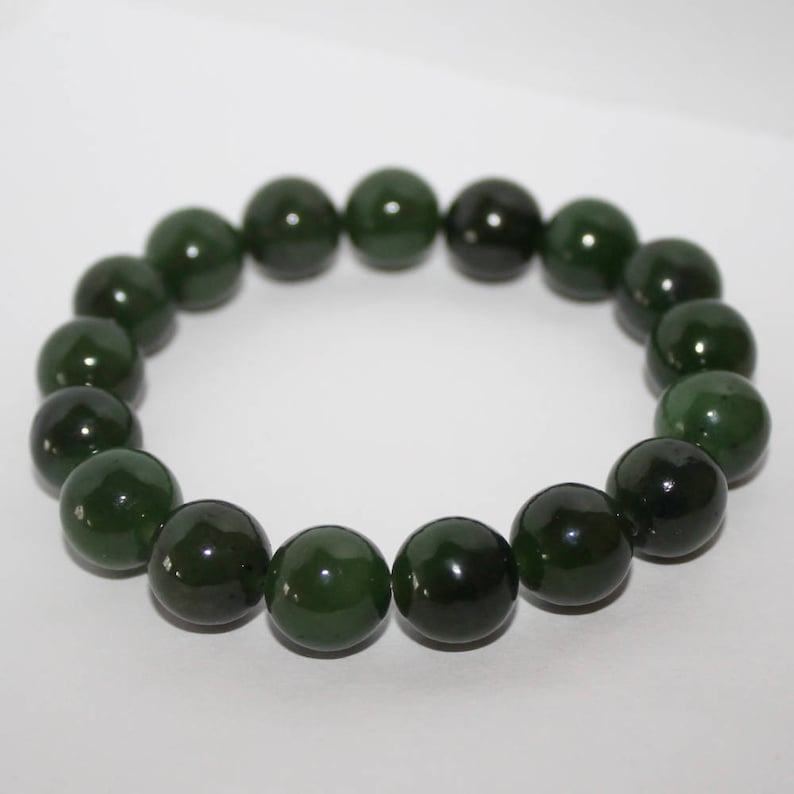 Rare Russian Gemstone FREE SHIPPING Russian jade Green Jade Beaded Bracelet