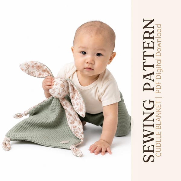 Cuddle Blanket Sewing Pattern PDF Download | Baby Comfort Blanket Pattern | Easy Beginner Sewing Project | Gift for Baby