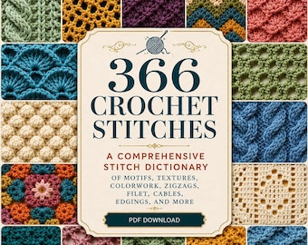 Guide PDF des points de crochet | Livre de référence sur le crochet | Recueil de modèles de points | Techniques et textures de crochet