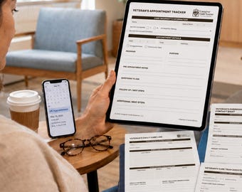 Veteran Medical Appointment Bundle | Veteran Caregiver Planner | VA Appointment Tracker | Care Team Directory | PDF Download