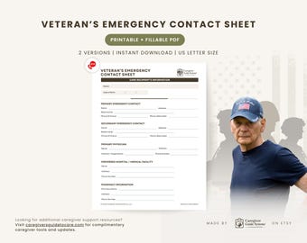 Veteran Emergency Contact Sheet | VA Healthcare Planner (PDF Download)