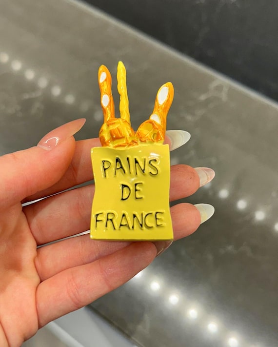 Handmade French Baguette Fridge Magnet, Parisian Bakery Miniature Food Decor, Cute Kitchen Tabletop Ornament, Bread Lover Gift
