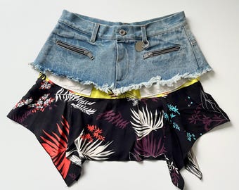 Diesel Denim Layered Mini Skirt