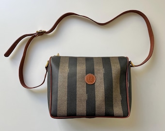 Vintage Fendi Pequin Crossbody Bag