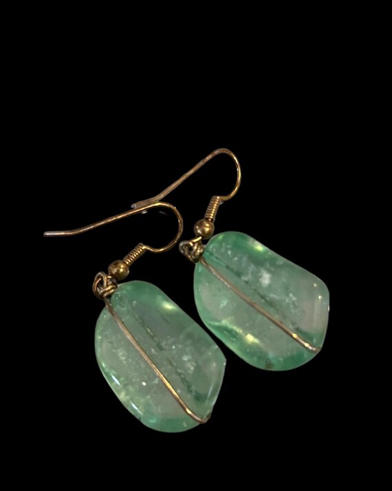 Handcrafted Green Fluorite Statement Earrings – L… - image 2