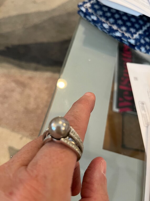 Champaign pearl rhinestone ring - image 7