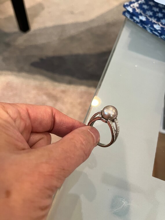 Champaign pearl rhinestone ring - image 6