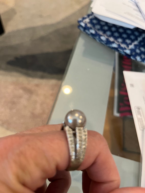 Champaign pearl rhinestone ring - image 8