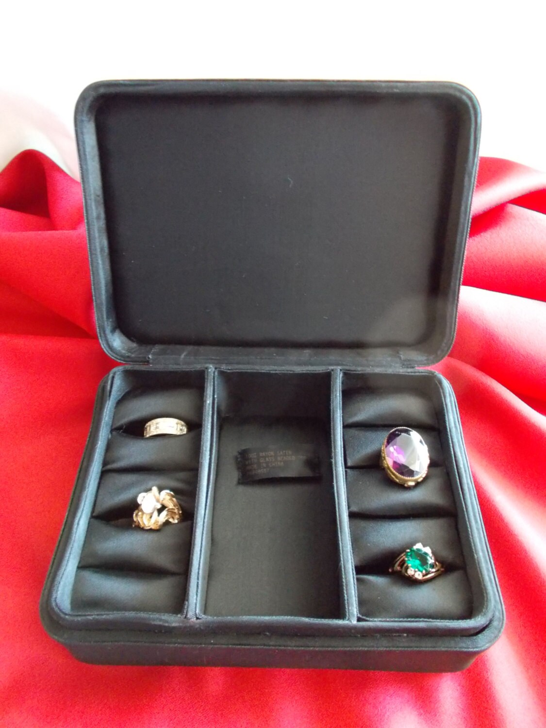 Vintage Black Jewelry Box Beaded Lid REDUCED PRICE Etsy