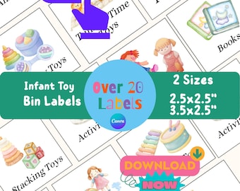 Infant Classroom Shelf Labels for Childcare, Printable Bin Nursery Organization, Daycare Toy Storage
