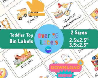 Toddler Toy Bin Labels, Printable Daycare Classroom Storage Organization, Editable Childcare Center Material Labels