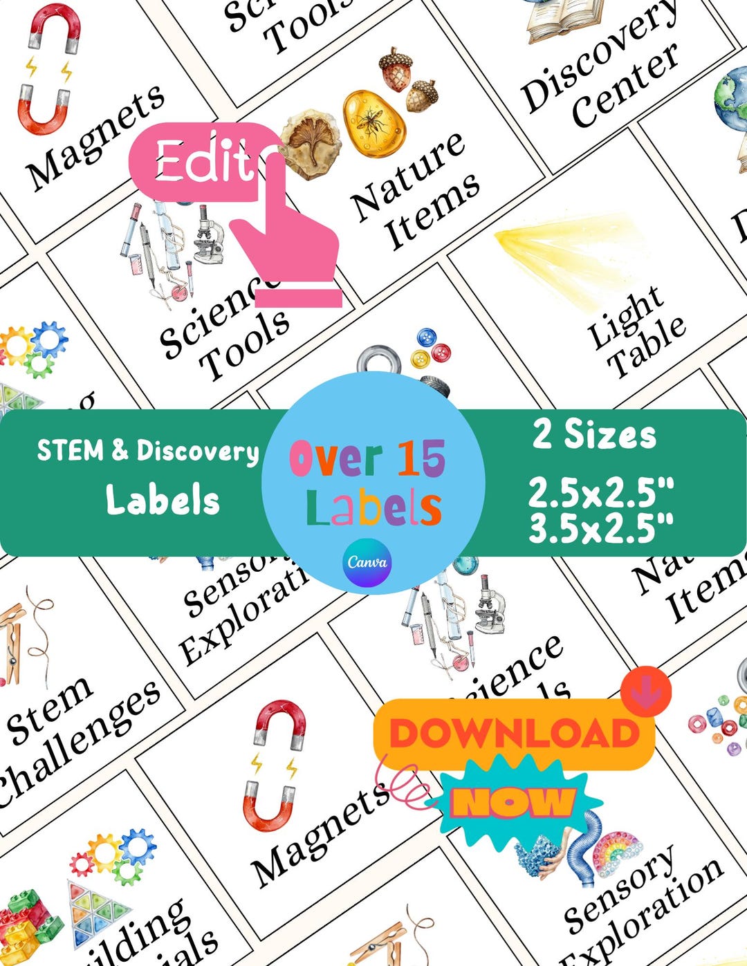 STEM Labels for Science Classroom Decor Printable, Early Childhood ...