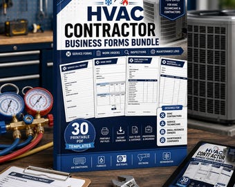 HVAC Contractor Business Forms Bundle | 30 Printable Service Templates (PDF)