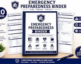 Emergency Preparedness Binder | Family Disaster Planner (PDF Download)