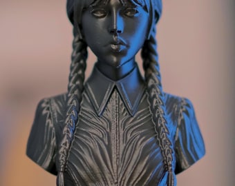 Statue en buste d'Addams de mercredi