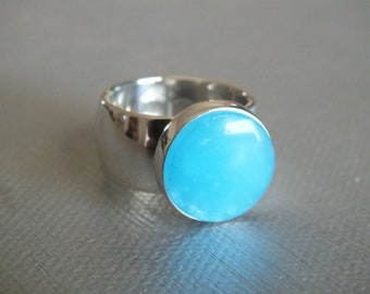 Baby Blues Hemimorphite Sterling Ring Size 7.25 Wide James Blanchard