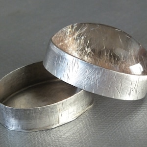 Rutilated Quartz Sterling Silver Handmade Box Metalsmith James Blanchard